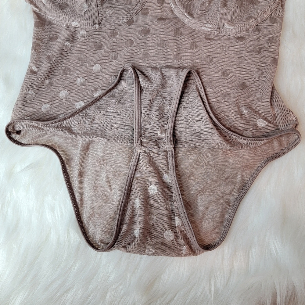 PINK Victoria's Secret Polka Dots Mesh Sheer Bodysuit. - Picture 12 of 15